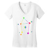 libra rainbow sign Women's V-Neck T-Shirt