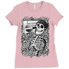 boombox skull Ladies Fitted T-Shirt
