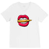bullet in mouth V-Neck Tee