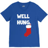 well hung endowed christmas stocking funny V-Neck Tee