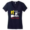 double trouble rocket ride Women's V-Neck T-Shirt