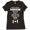 How To Speak Canadian Ladies Fitted T-Shirt