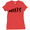 evolution of table tennis or ping pong mens black t shirt top Ladies Fitted T-Shirt