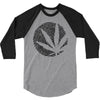 cannabis fingerprinting (black) 3/4 Sleeve Shirt