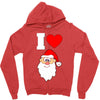 i love santa noel Zipper Hoodie