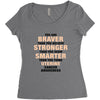 Braver Stronger Smarter Uterine Cancer Awareness Women's Triblend Scoop T-shirt