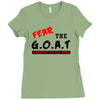 the goat white t shirt greatest of all time basketball baseball footba Ladies Fitted T-Shirt