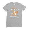 arm in cast Ladies Fitted T-Shirt