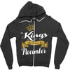 kings are born in november Zipper Hoodie