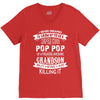 Super Cool Pop Pop Of A Freaking Awesome Grandson V-Neck Tee