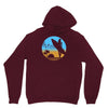 beach surfer silhouette birds sand waves palm Unisex Hoodie