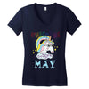 unicorns are born in may cute unicorn Women's V-Neck T-Shirt