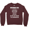 Super November Girl Crewneck Sweatshirt