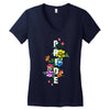 Pride Floral LGBT Colors Women's V-Neck T-Shirt