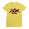 September Peeking Out Baby Boy Ladies Fitted T-Shirt