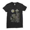 seattle skyline Ladies Fitted T-Shirt