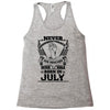 Never Underestimate Dog Rescuer Who Was Born July Racerback Tank