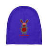 i love you bunny hare rabbit cupid couple kiss fun Baby Beanies