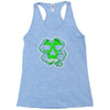 celtic green clover skull patch, irish biker patches Racerback Tank