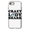 crazy lady shark iPhone 8 Case