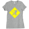 ninja crossing sign Ladies Fitted T-Shirt