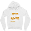 I'm a june woman I was born with my heart Zipper Hoodie