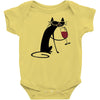 cat and wine Baby Bodysuit