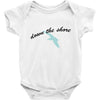down the shore hooded Baby Bodysuit