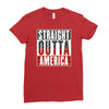 straight outta america Ladies Fitted T-Shirt
