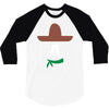ladies sombrero  funny retro mexico mustache designer 3/4 Sleeve Shirt