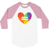 Rainbow Equality Heart 3/4 Sleeve Shirt