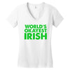 world's okayest irish Women's V-Neck T-Shirt