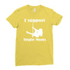 i support single moms stripper pole dancer funny saying Ladies Fitted T-Shirt