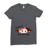 June Peeking Out Baby Girl Ladies Fitted T-Shirt