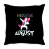 Born Unicorns-Born August Throw Pillow