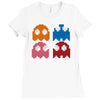cool retro 80s pacman ghosts video games Ladies Fitted T-Shirt