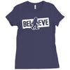 believe big foot sasquatch bigfoot Ladies Fitted T-Shirt