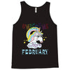 unicorns are born in february cute unicorn Tank Top