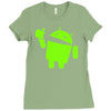 android eats apple Ladies Fitted T-Shirt