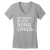 my brain is 80% song lyrics Women's V-Neck T-Shirt