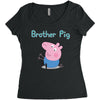 peppa pig brother pig Women's Triblend Scoop T-shirt