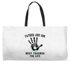 father and son best friends son Weekender Totes