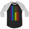 rainbow american flag 3/4 Sleeve Shirt
