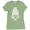 Eat Sleep Tennis Repeat Ladies Fitted T-Shirt