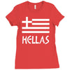 greece hellas greek flag Ladies Fitted T-Shirt