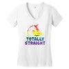 Totally Straight Lgbt Unicorn Women's V-Neck T-Shirt