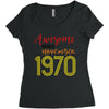 awesome since november 1970 Women's Triblend Scoop T-shirt