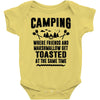 Camping Where Friends And Marshmallow Get Toasted At The Same Time Baby Bodysuit