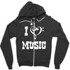 i love music Zipper Hoodie