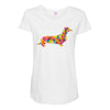 dachshund flower 2 Maternity Scoop Neck T-shirt